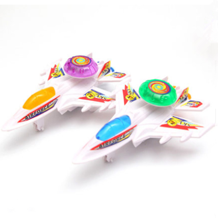 Wholesale of children's toy aircraft models with electronic features that can run and emit light by pulling wires Application Scenario