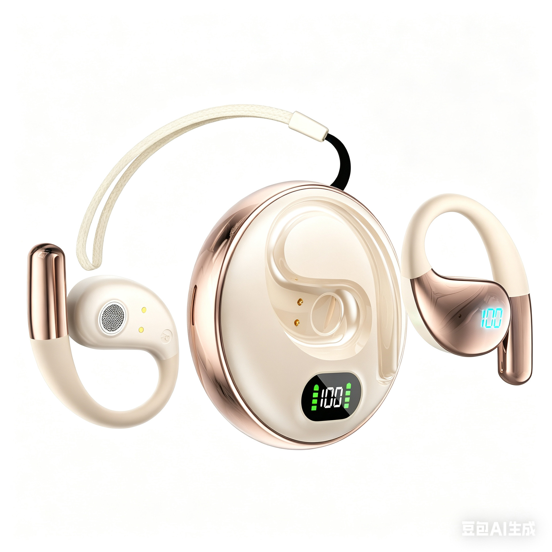 Orejas doradas colgantes inalámbricos auriculares bluetooth con reducción de ruido auriculares deportivos estéreo ligero y cómodo adaptado para múltiples dispositivos Application Scenario