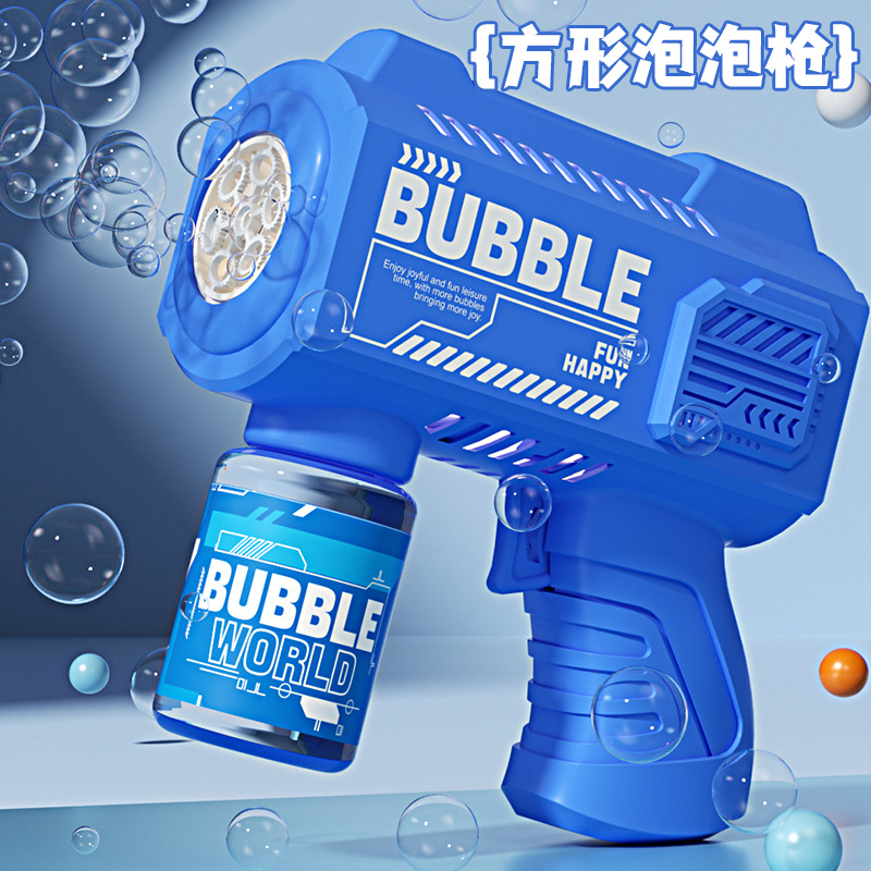 New handheld fully automatic bubble machine, leak-proof blowing little duck bubble gun, children's electric light toy consignment details Picture