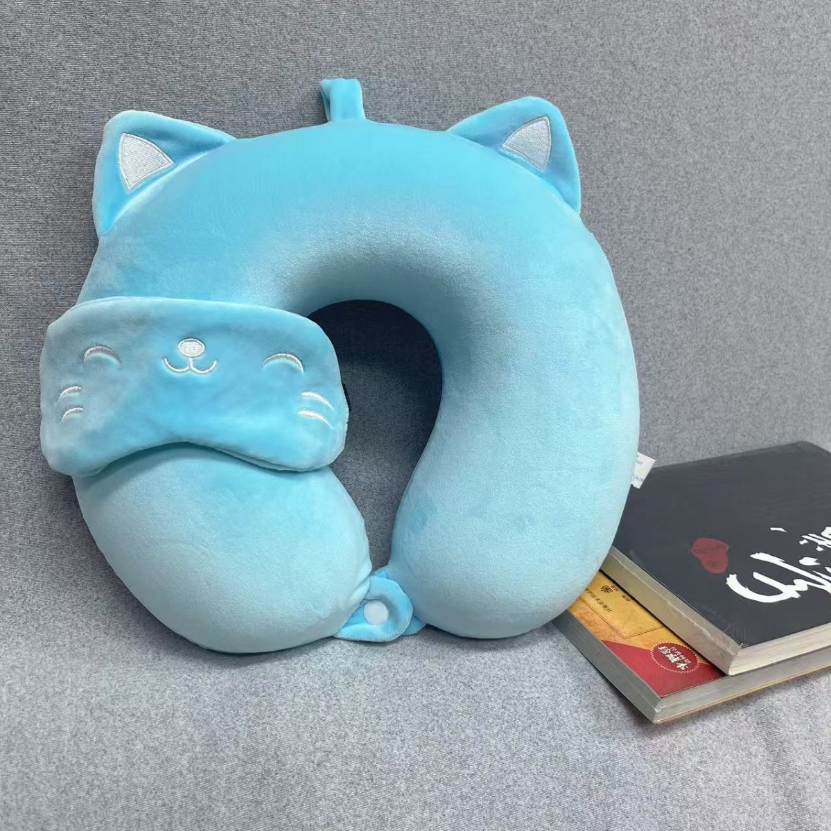 Almohada de cuello de dibujos animados máscara de ojos set siesta almohada U almohada almohada de oficina regalo de cumpleaños espuma de memoria almohada U