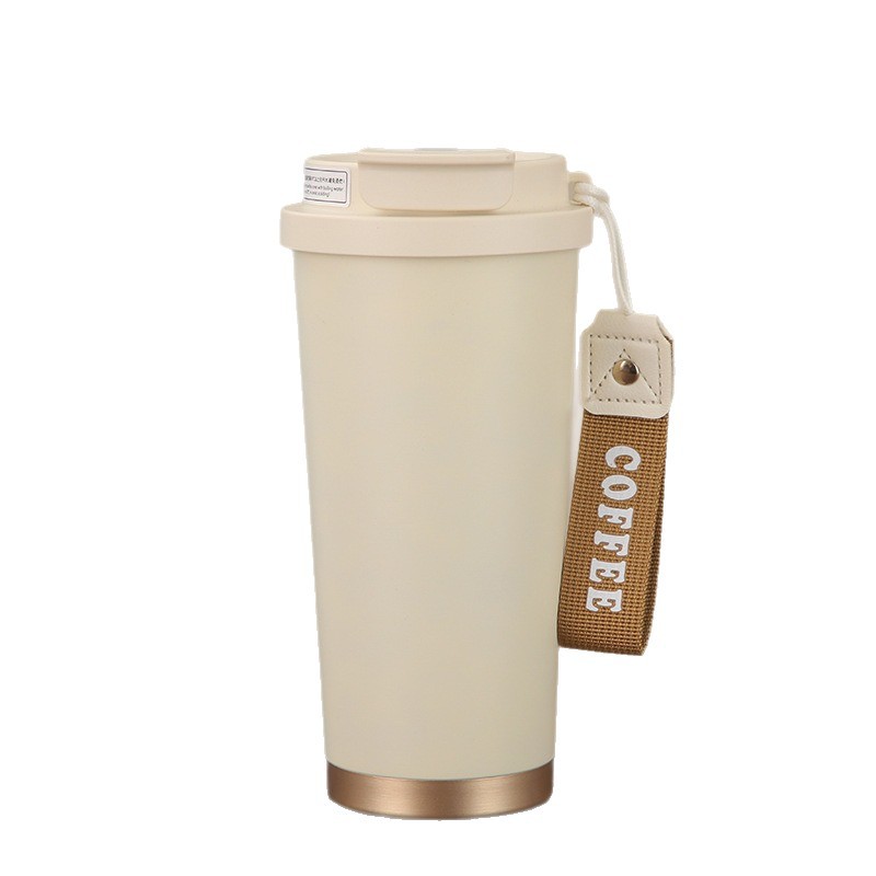 新款铃兰花316不锈钢咖啡杯陶瓷内胆保温杯大容量高颜值礼品水杯白底实物图