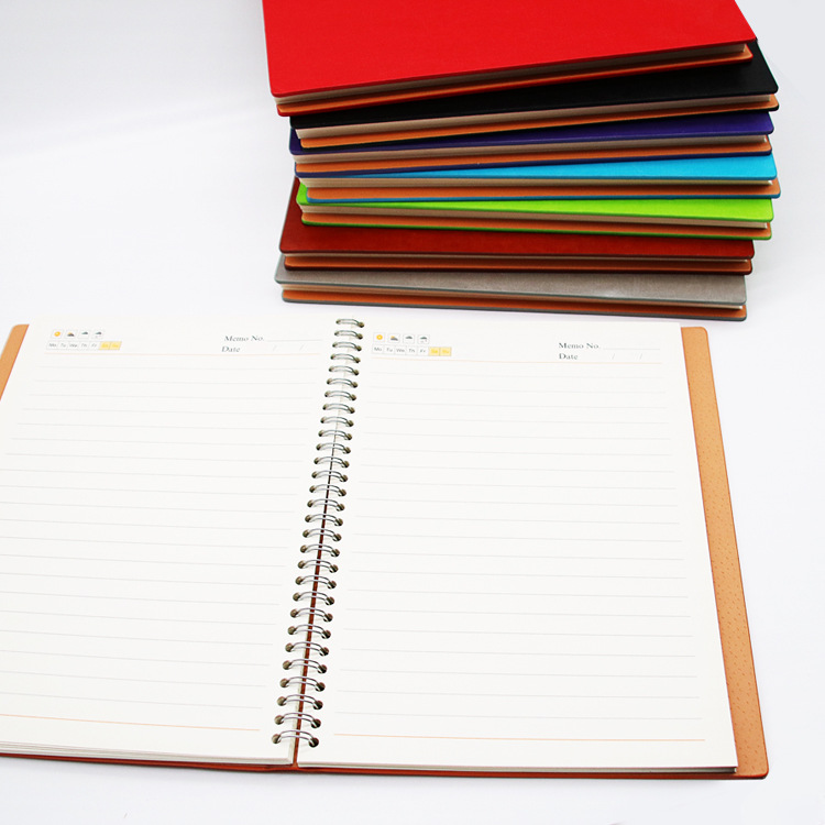 Yalong Cross-border Leather A5 Notebook Calendar Day Plan Special Notebook Soft Leather Printed Spiral Notebook Application Scenario
