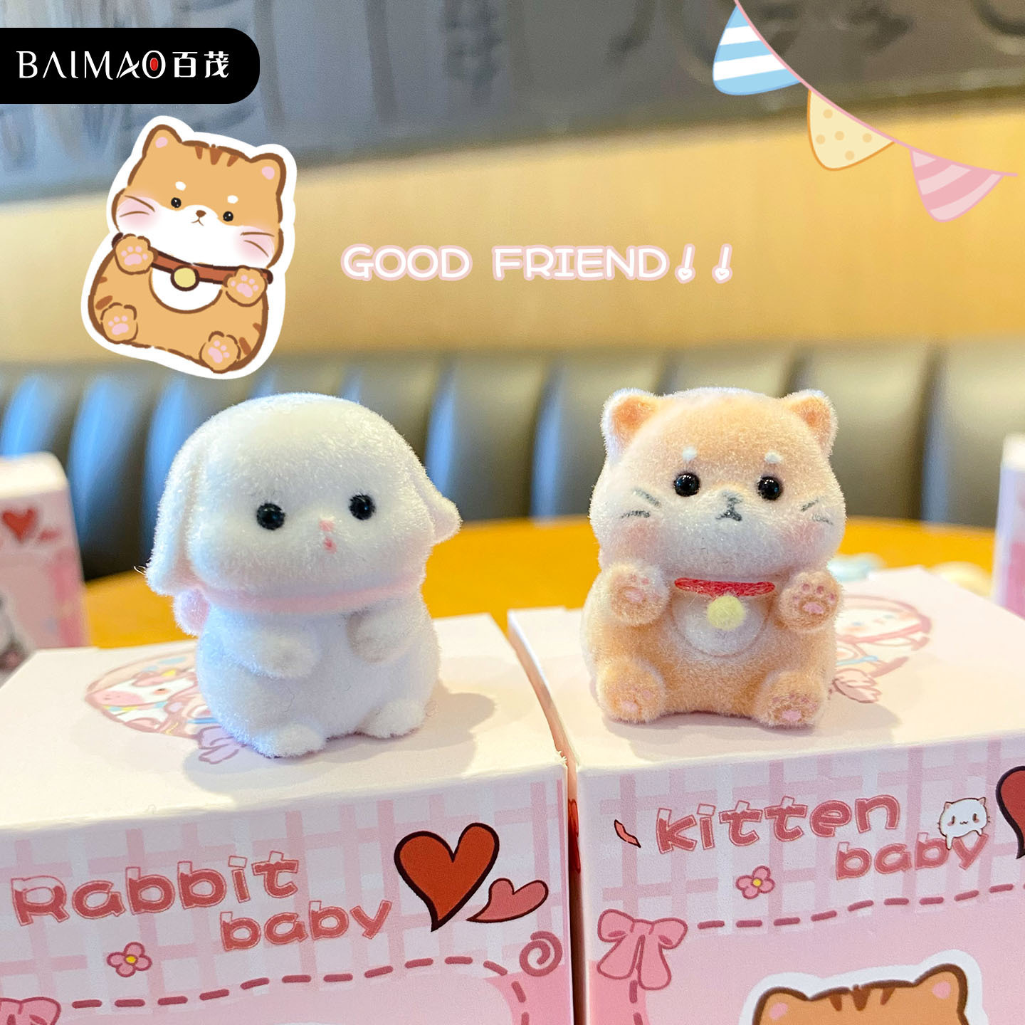 Baimao original cute pet resin small ornaments, cute and creative little nose gags, exquisite and cute sticky figurines, desktop decoration ornaments Specification image