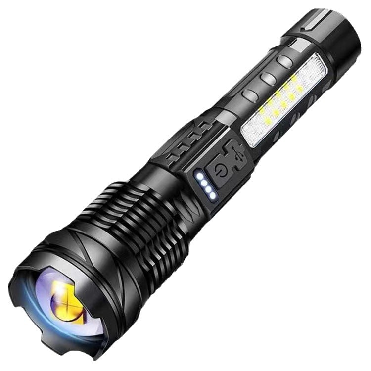 Cross-border multi-functional white laser charging flashlight, outdoor led zoom p50, strong lighting flashlight, portable mini Item Picture