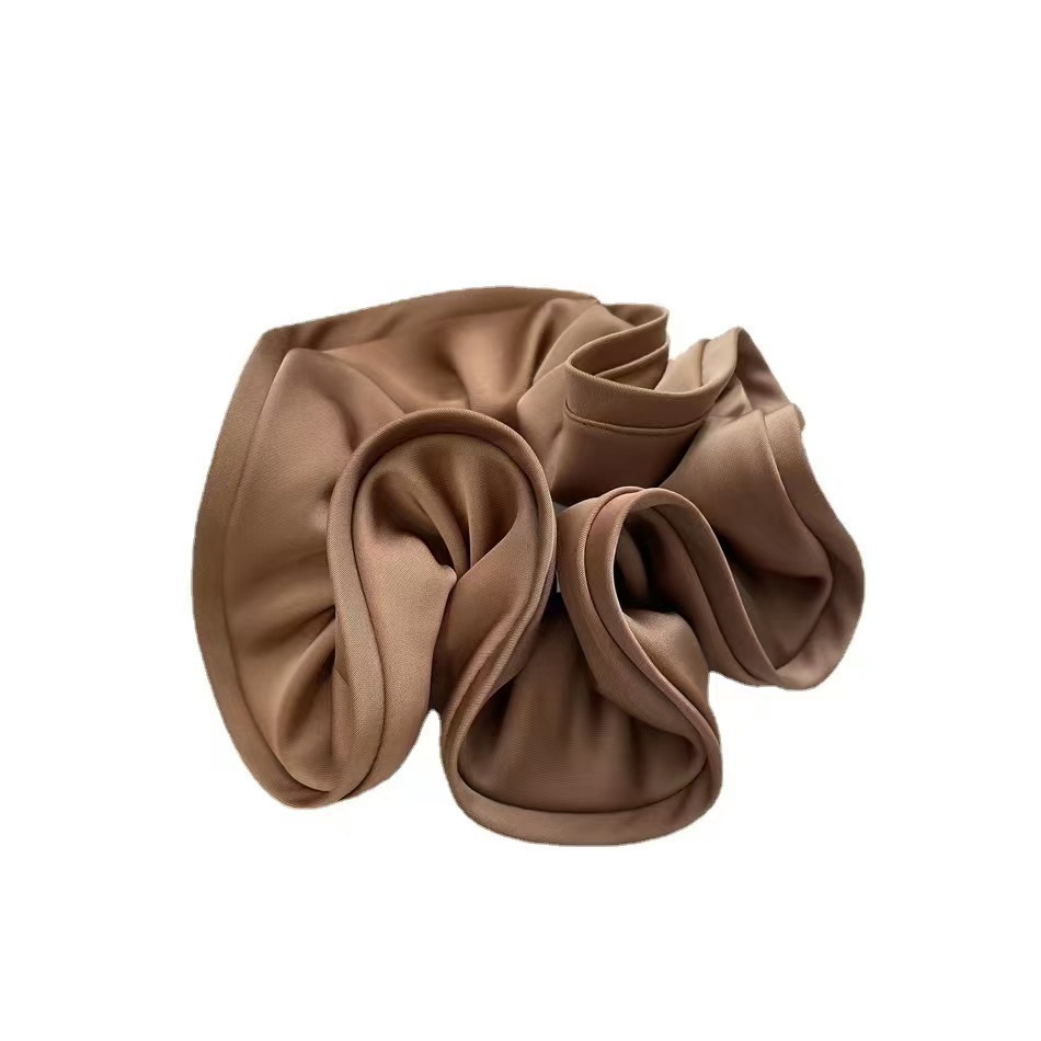 Big news! French high-end style large intestine hair tie ins, huge black fungus edge flower bud satin large intestine hair tie, elegant hair tie Item Picture