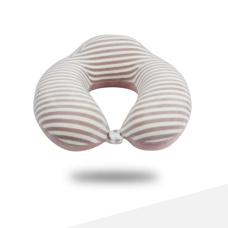Home simple memory pillow, slow rebound U-shaped pillow, portable travel striped neck pillow, office midday rest neck protection pillow details Picture