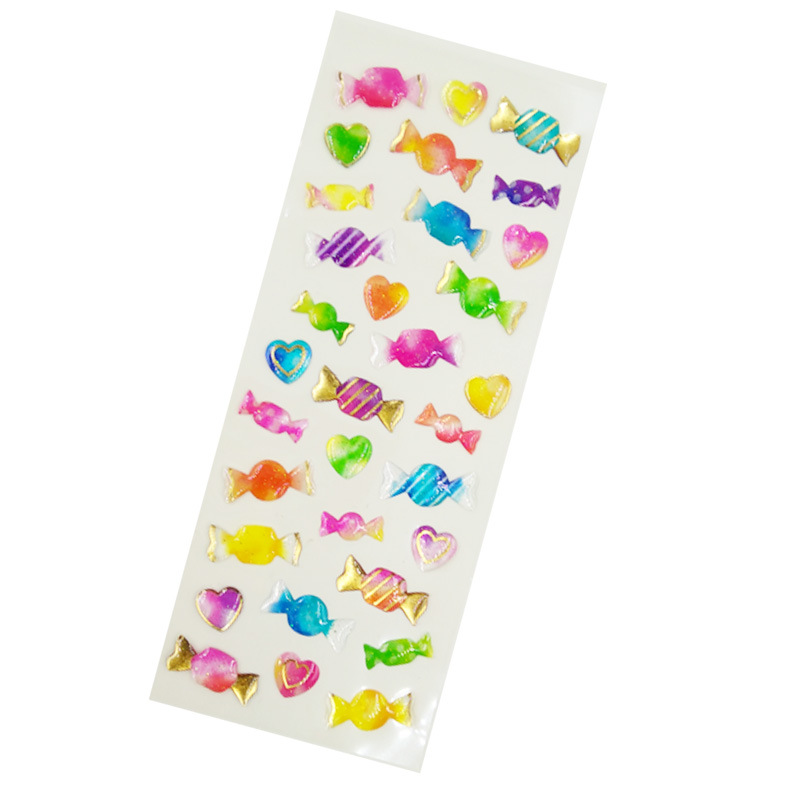 Korean dreamy resin crystal stickers, gold-embossed transparent three-dimensional decorative diary and mobile phone sticker materials Item Picture