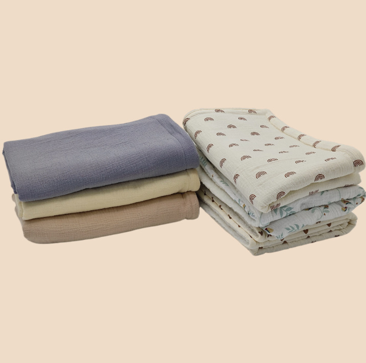 双层绉布羊羔绒婴儿毯子毛巾被婴儿盖毯可爱亲肤四季款