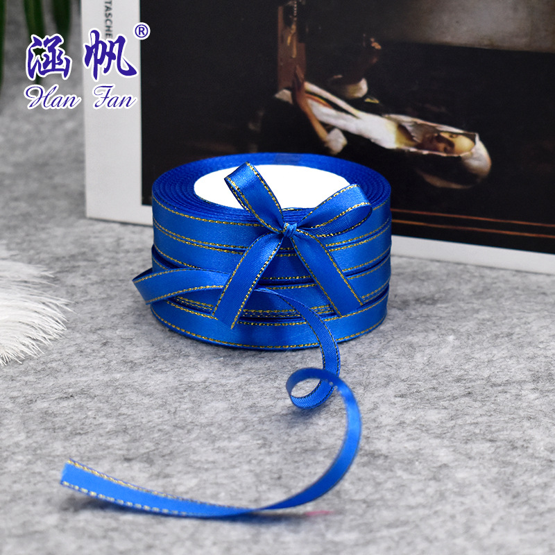 Gold ribbon ribbons, color ribbons in stock, gold ribbon gift packaging, head accessories, clothing accessories and other sizes Specification image