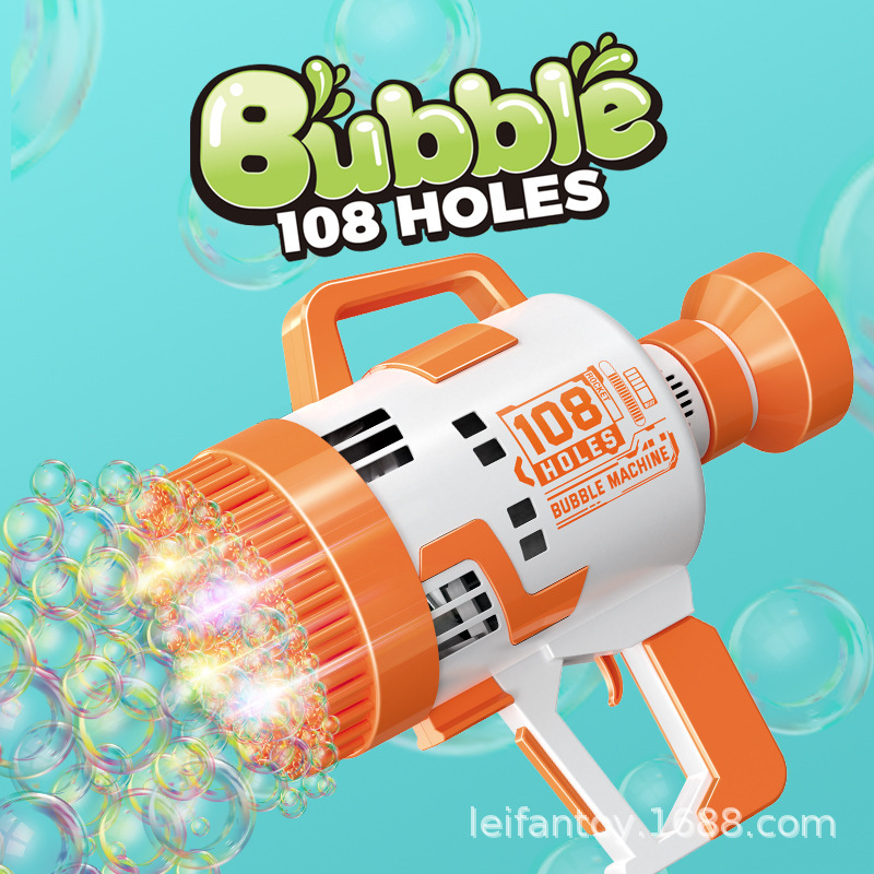 The popular Gatling bubble machine, 108-hole bubble gun, bubble blowing machine, parent-child outdoor leisure children's toy details Picture