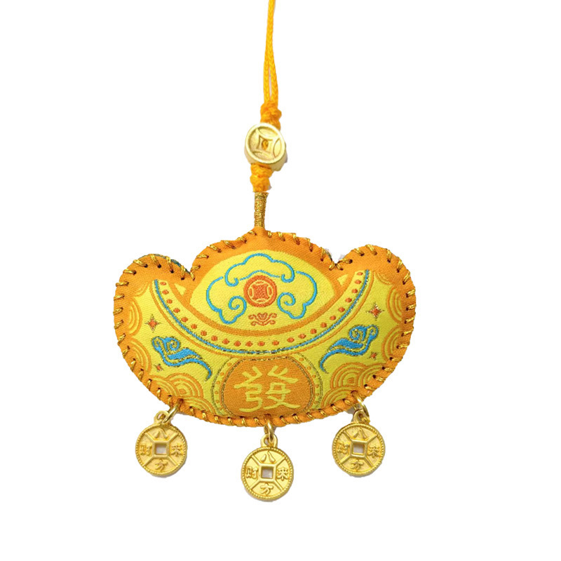 Scenic area cultural and creative auspicious sachets and pendants, scenic area sachets, lucky bags, sachets, yellow auspicious sachets, hand-sewn sachets Item Picture