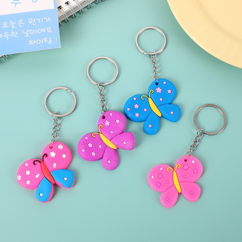 跨境热卖蝴蝶软胶钥匙扣儿童钥匙扣幼儿园小学生开学日分享产品图