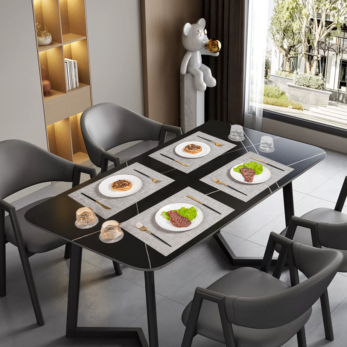 餐桌垫皮革布纹杯垫防烫耐高温隔热垫可水洗厨房餐垫定制防水防油详情图2