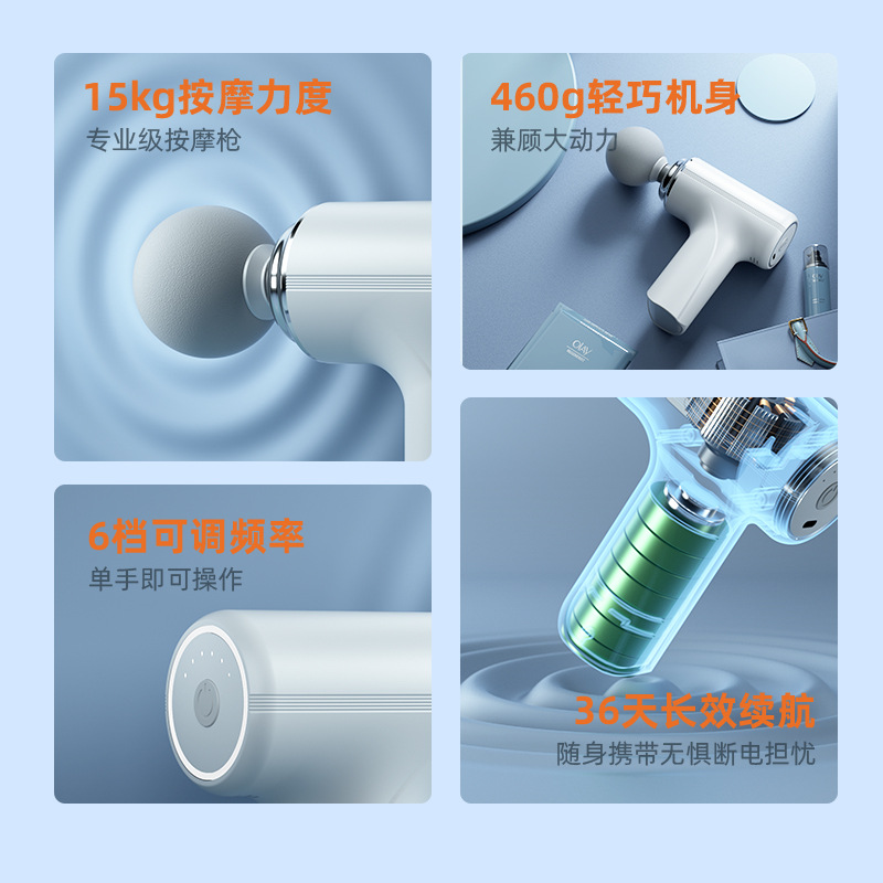 Cross-border exclusive massage gun, intelligent electric fascia instrument, muscle relaxation, cervical massage source manufacturer fascia gun Specification image