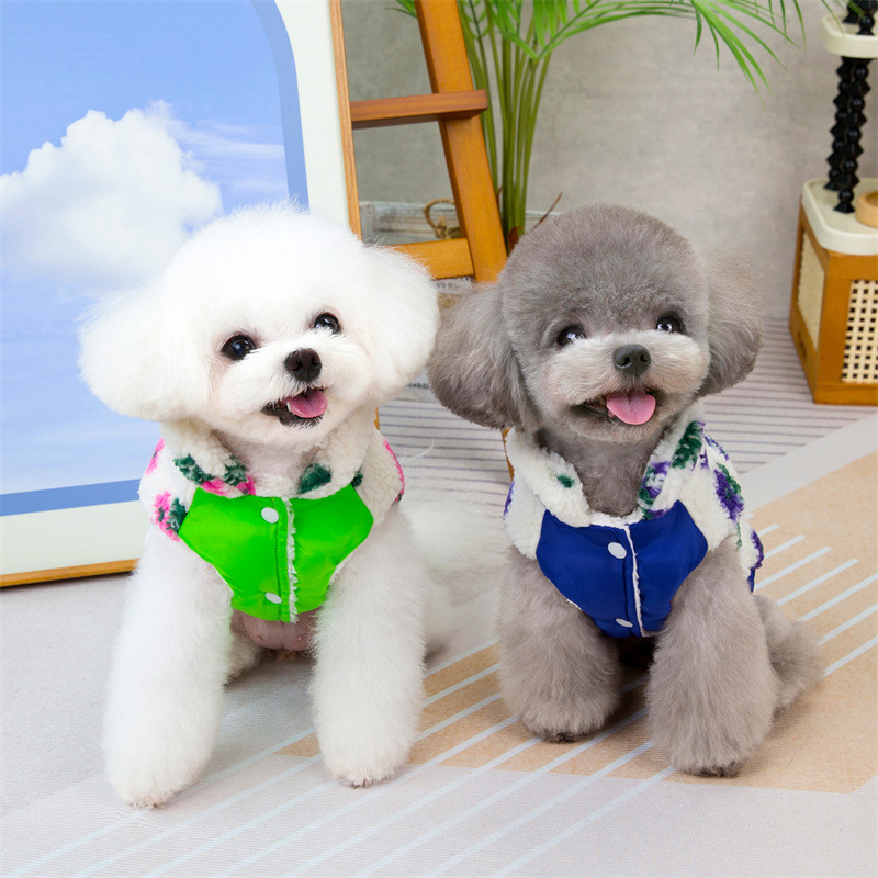 24 Autumn and Winter new dog garden flower coat, Teddy Bichon Frite small dog and cat pet clothing manufacturer in stock details Picture