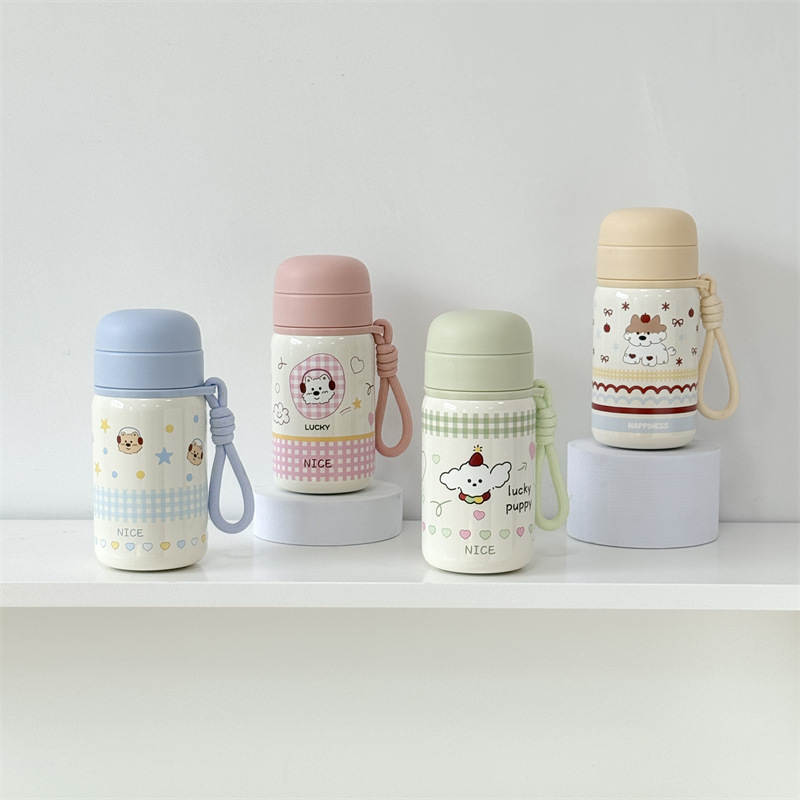 310ml可爱卡通小容量保温水杯办公室户外便携提绳保温杯女高颜值产品图