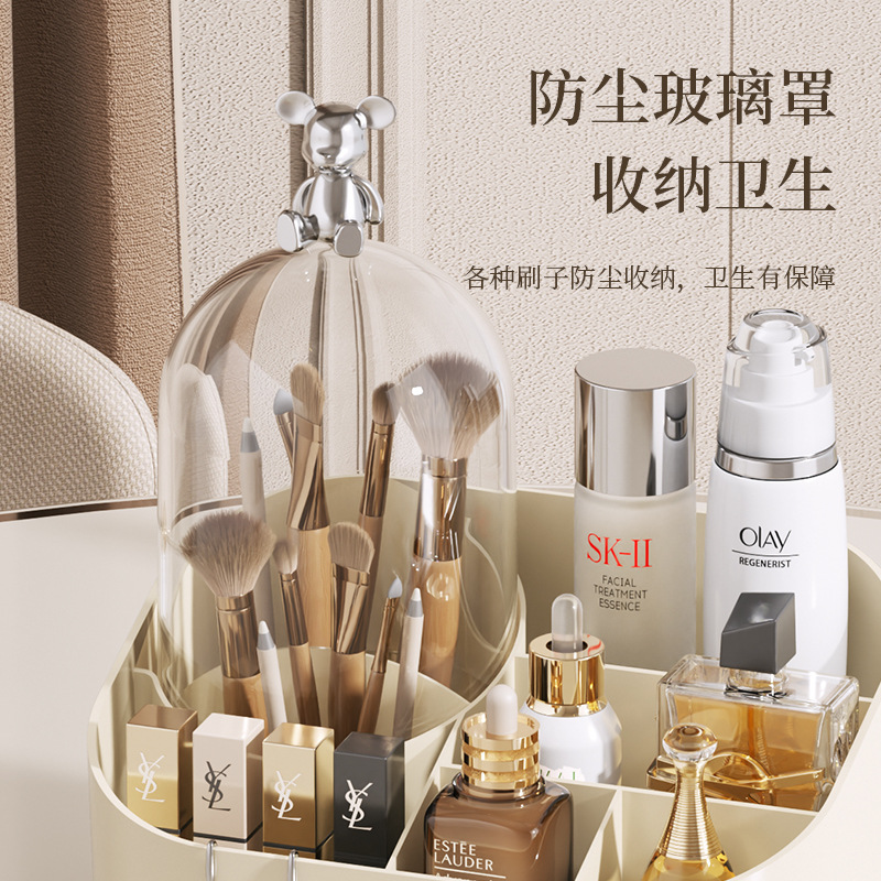 化妆品收纳盒桌面梳妆台护肤品置物架口红整理箱桌上防尘式小盒子 Application Scenario