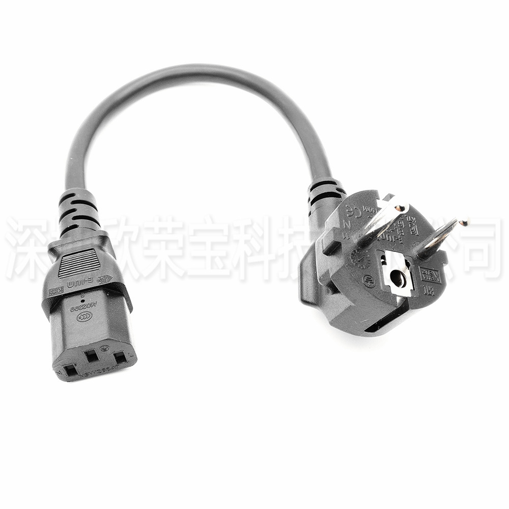 European standard power cord IECC13 extension cord 0.3m, 1M, 1.5m, M2.5, suitable for home appliances, computers, printers, Psus Item Picture