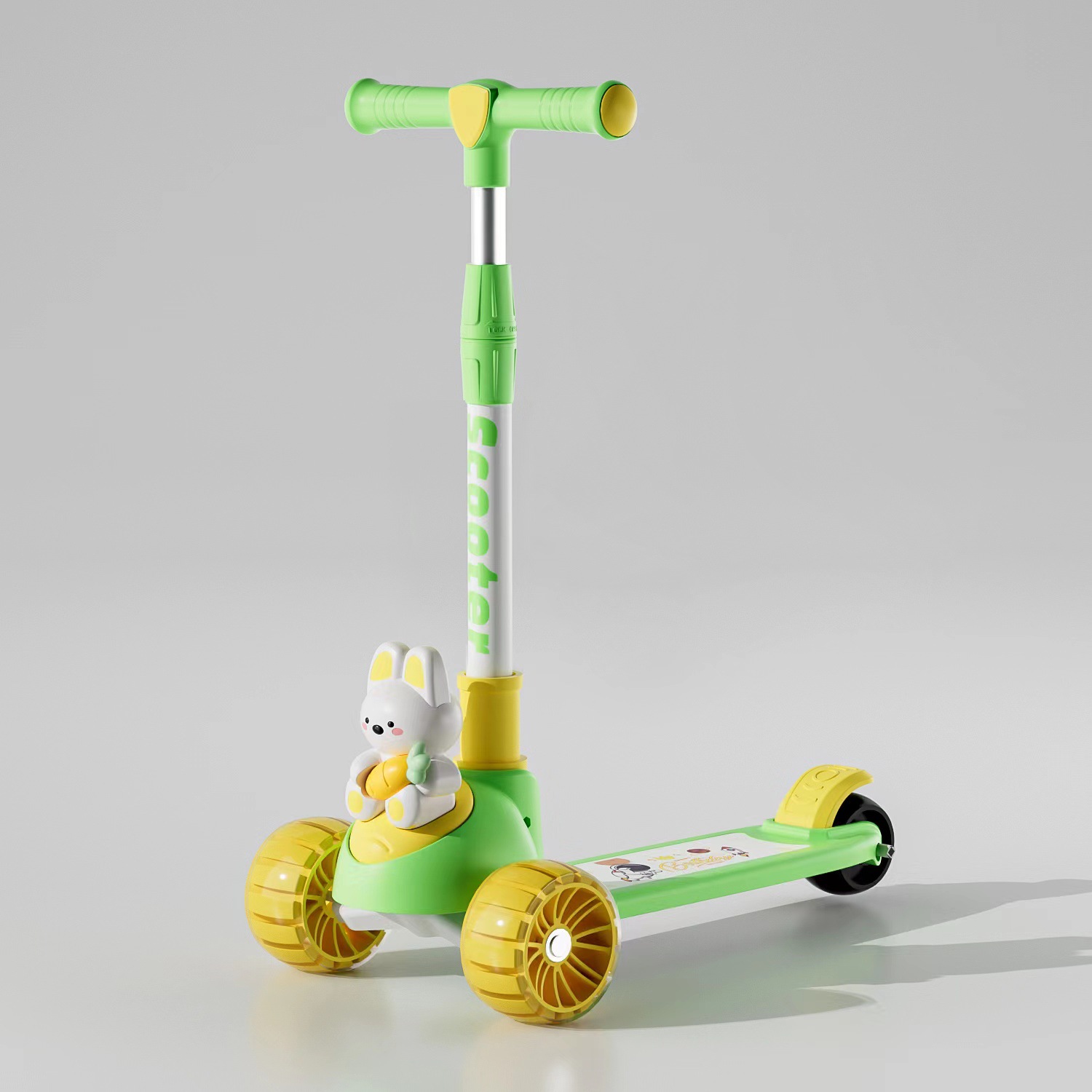 儿童2-12岁滑板车新款折叠音乐灯光溜溜车滑行车男女风车可坐可滑产品图