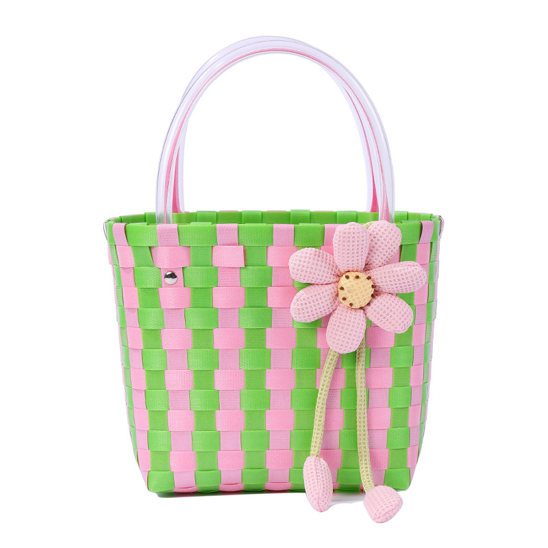 Bolsa de verano cesta de verduras bolsa 2025 nueva playa idílico viento artesanal arte tejido bolsa acabada playa pequeña Item Picture