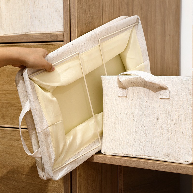 Tianshan cotton and linen storage basket, wardrobe drawer storage box, separation and organization magic tool, washable miscellaneous clothes storage box Specification drawing