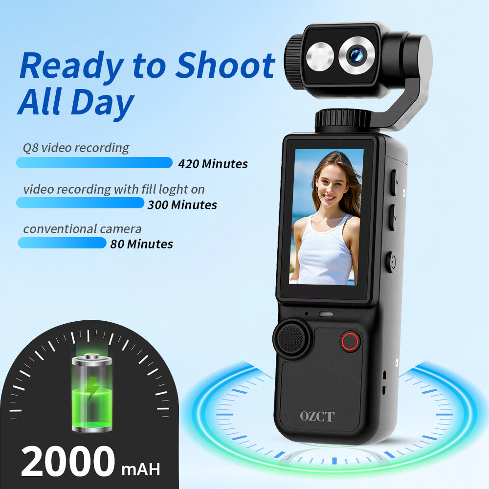 Cross-border Q8 handheld action camera, 4K high-definition portable shooting recorder, multi-functional outdoor video camera Specification image