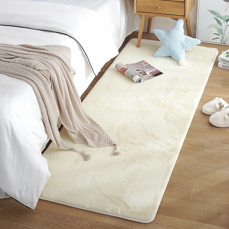 网红垫子轻奢地垫卧室榻榻米床边地毯客厅仿兔毛床前毛毯新款