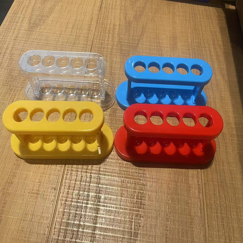 Children's science experiment 5-hole test tube rack material package, plastic test tube rack, chemical accessories, kindergarten teaching AIDS and toys