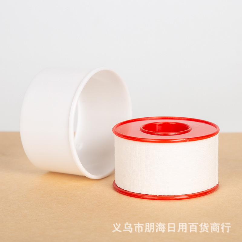 White cotton sports tape (red core, white sleeve) 2.5cm*5m*12 rolls *24 boxes Hot melt adhesive white cotton tape Specification image