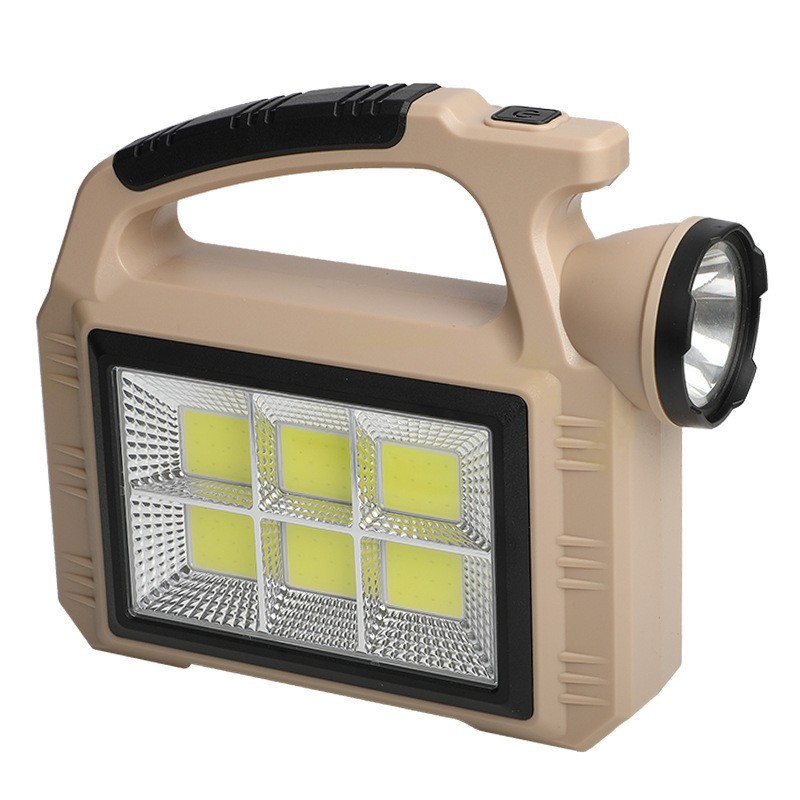 New cross-border solar-charged LED simulation flame lamp outdoor COB strong light camping searchlight camping atmosphere lamp details Picture
