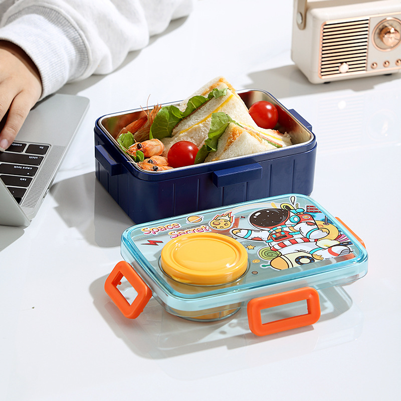 Source factory stainless steel lunch boxes for primary school students, children's food-grade lunch boxes, single-compartment fruit boxes, and food storage boxes Specification image