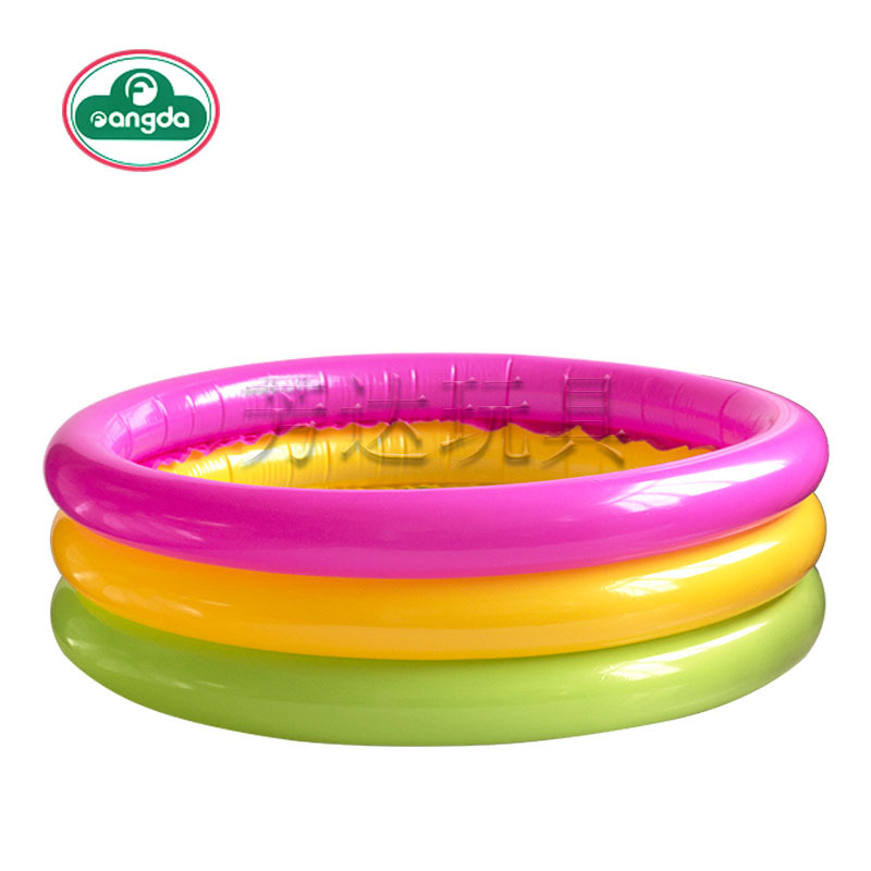 芳达三色彩虹水池充气圆形游泳池60cm儿童戏水娱乐游戏池厂家直供产品图