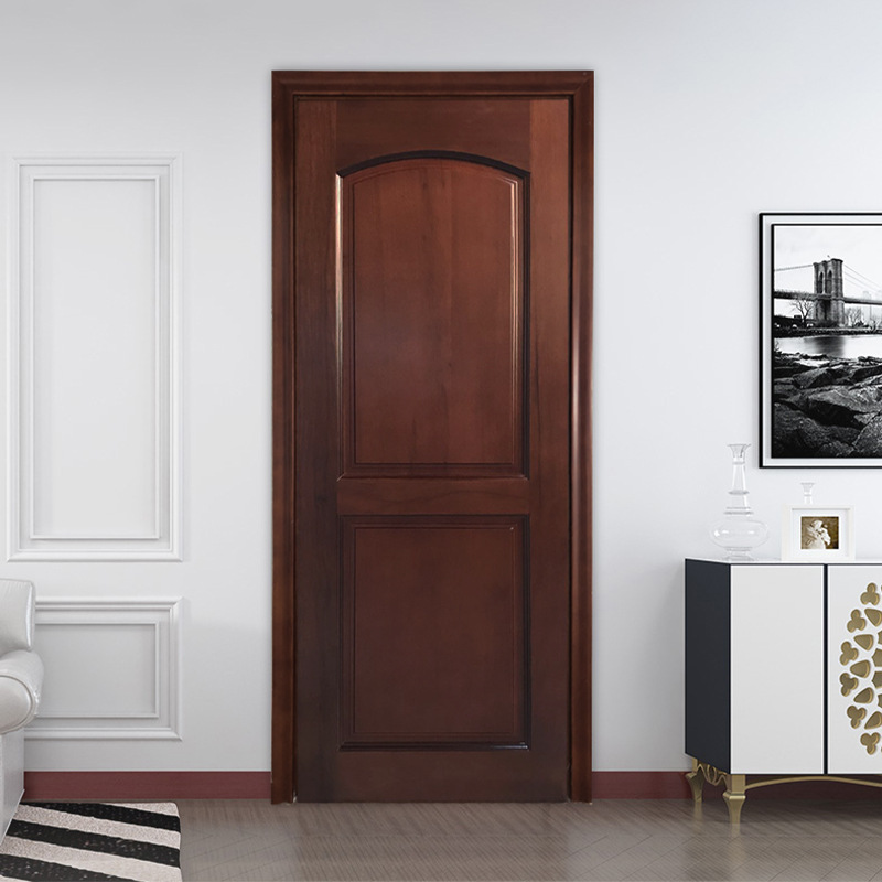 Walnut wood composite solid wood door, swing interior door, bedroom door, anti-corrosion, moisture-proof, environmentally friendly lacquered door, room door wholesale Application Scenario