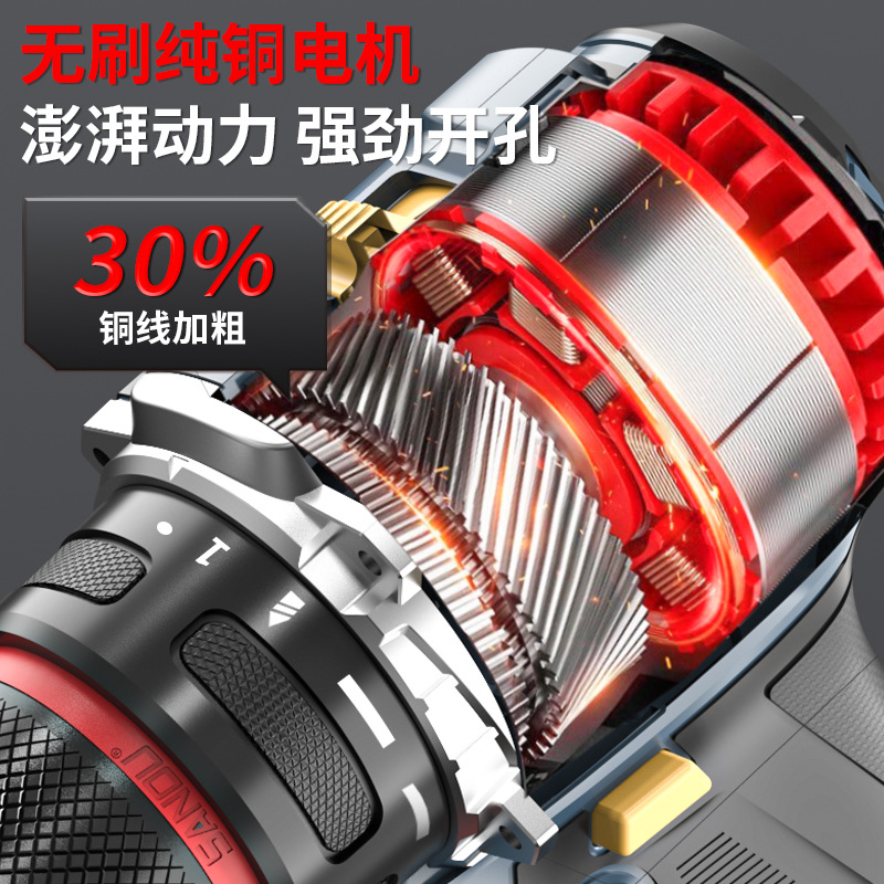 New brushless hand drill, small steel gun, rechargeable lithium battery drill, power tool, small household multi-functional hand drill Application Scenario