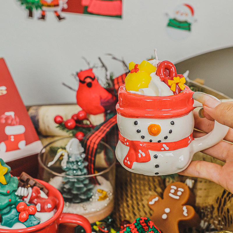 Aromatherapy candles, Christmas-themed shaped candles, Amazon creative gifts, cross-border home decoration, Christmas cup wax Application Scenario