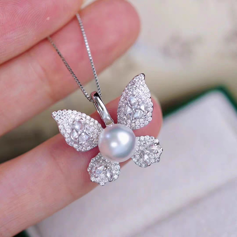 diy pendant empty stand copper-plated real gold slightly inlaid zircon pearl pendant necklace empty stand gemstone pendant wholesale Application Scenario