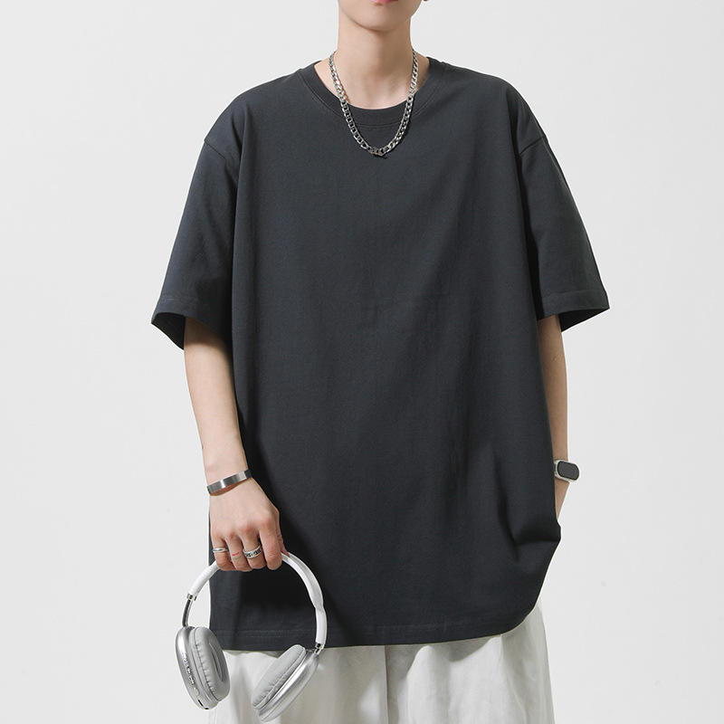Short-sleeved T-shirt for men's summer 2026 new style, pure cotton thin, simple and versatile men's half-sleeved loose couple base layer Specification image