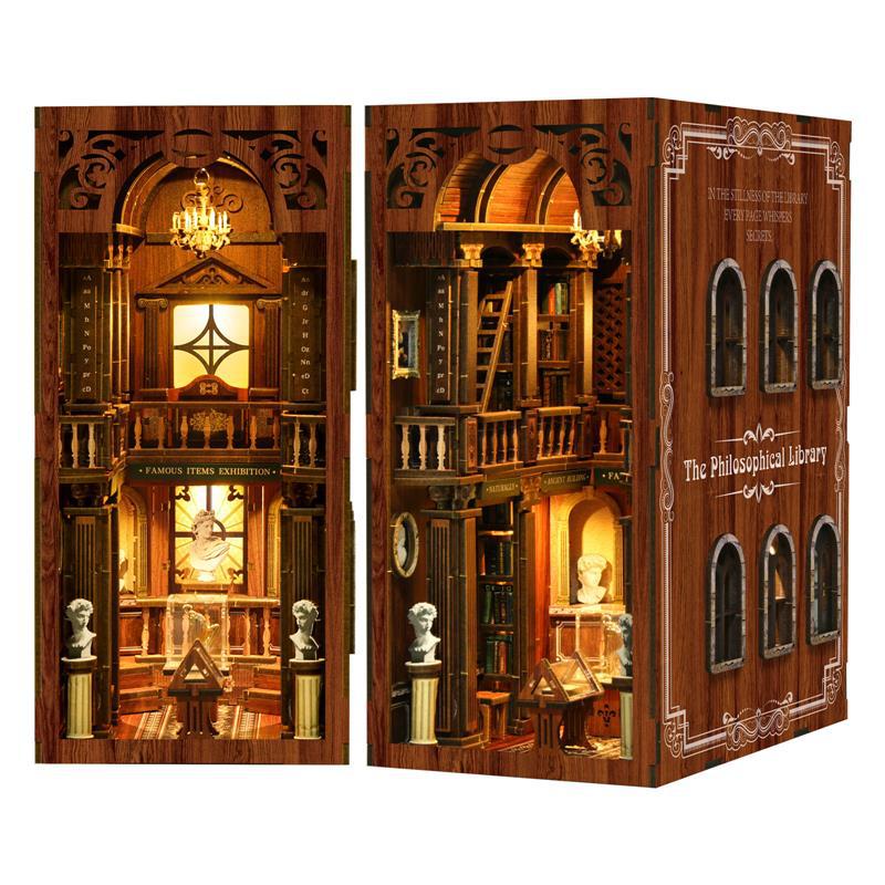 Cross-border new diy house model house 3D stereoscopic bookstand, original wooden handcrafted assembly bookstand, jigsaw bookstand Item Picture