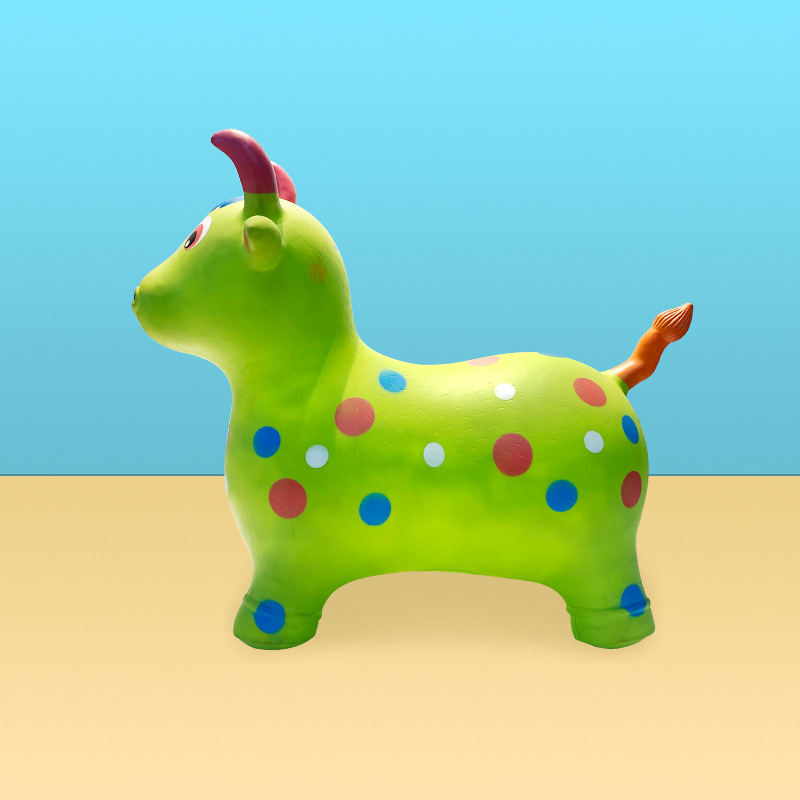 Wholesale of cute cows, inflatable jumping horses, children and babies, inflatable toys, mounts, painted music, thickened animal cows details Picture