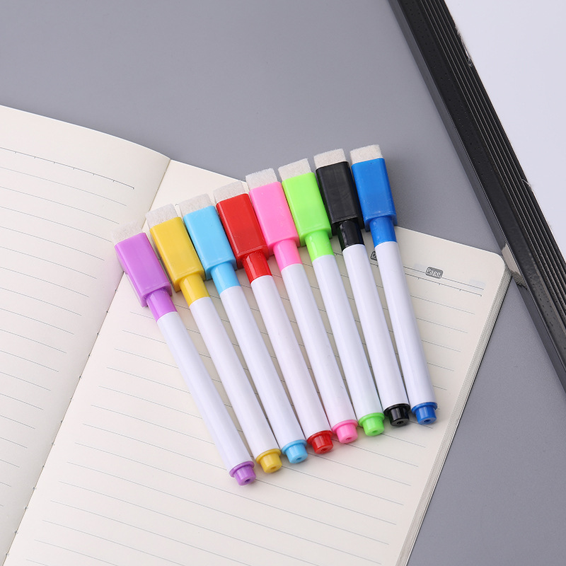 Qianhui whiteboard pen, erasable pen, children's colored whiteboard accessories, marker pen, water-based LOGO printing with brush, erasable and writable