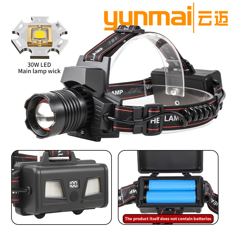 New cross-border white laser dual-source and triple-source ultraviolet lamp digital display with output long-range strong light zoom headlamp