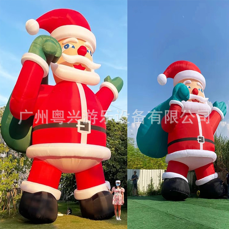 跨境圣诞气模LED发光充气老人摆件户外充气装饰品庭院圣诞节道具细节图