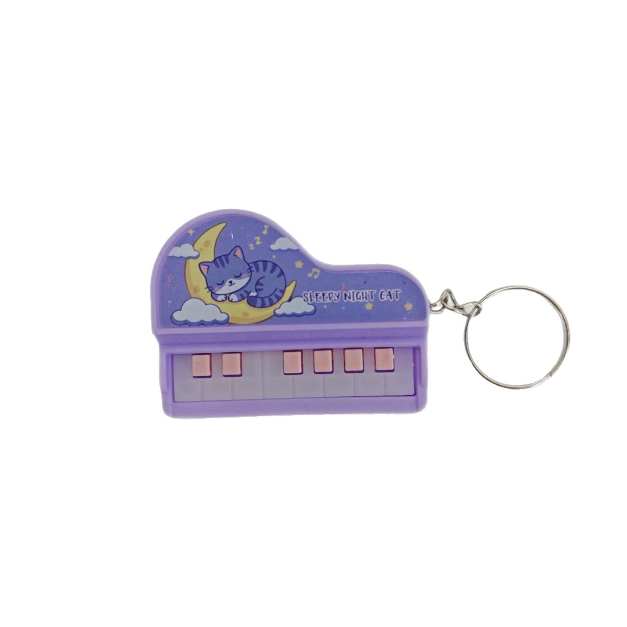 New light-emitting toy cross-border mini flashing piano keychain pendant, cute cartoon keychain gift wholesale Item Picture