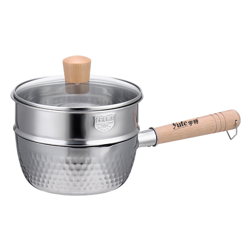 不锈钢锅/九阳电木不锈钢奶锅/小奶锅/奶锅/奥氏体材质奶锅白底实物图