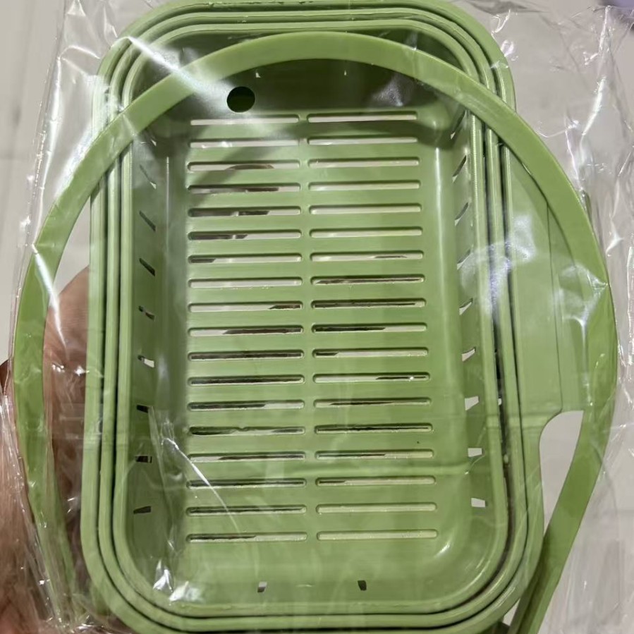 Hanging folding and retractable draining basket, kitchen sink, food residue separation filter basket, fruit washing and storage basket Specification image