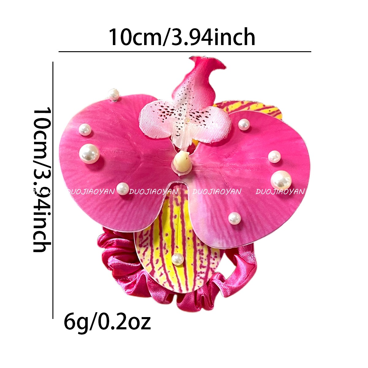 The new pearl Phalaenopsis hair band, a realistic flower beaded headpiece, is a trendy flower lady for a Hawaiian beach vacation Item Picture