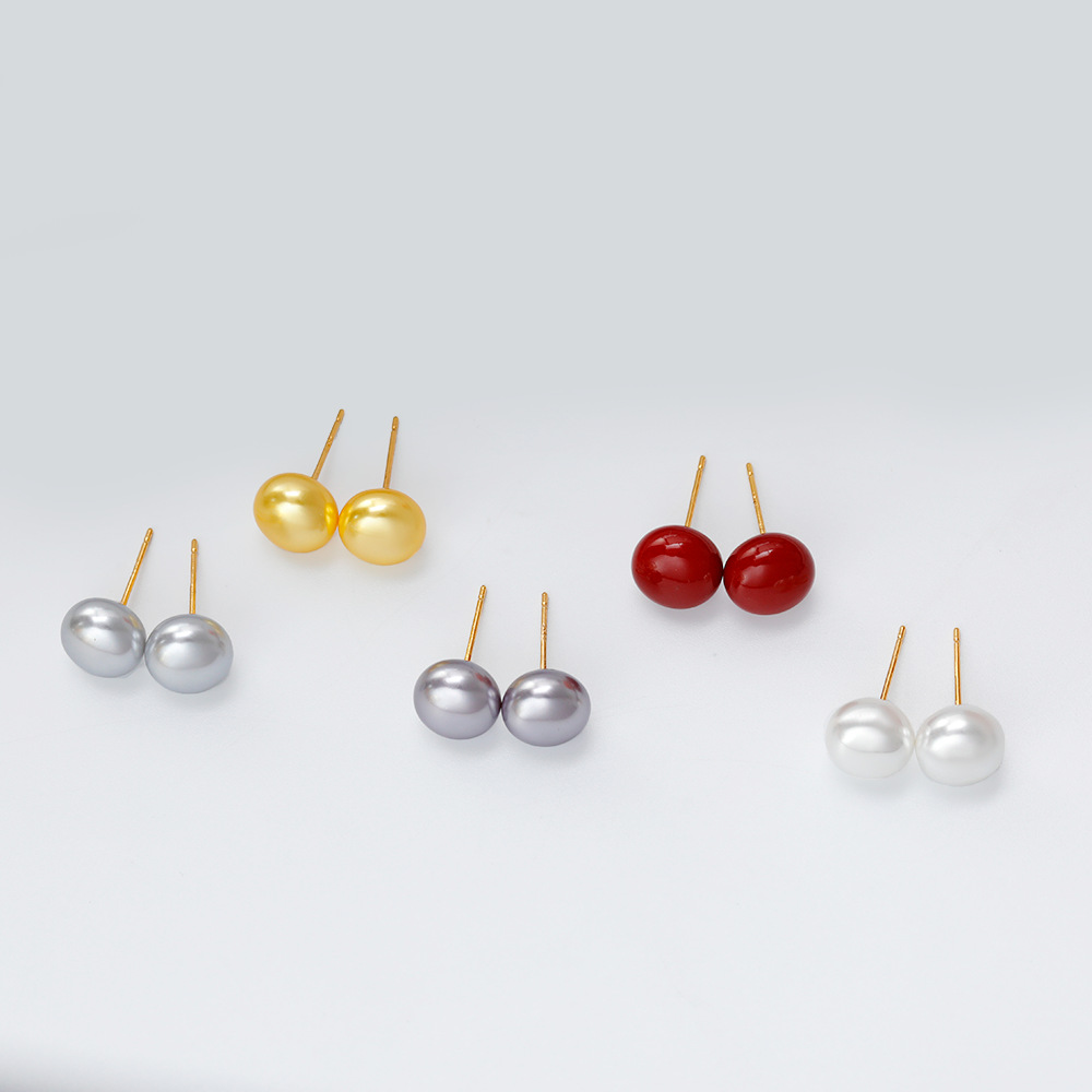Hyacinth's 5-pair pearl stud earring set for women's ins is small, sweet, elegant, simple and fashionable Item Picture