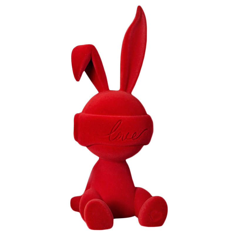 Behanmei Rabbit sitting posture figurine Creative doll, living room table, entrance foyer, TV cabinet, high-end decorative item Item Picture