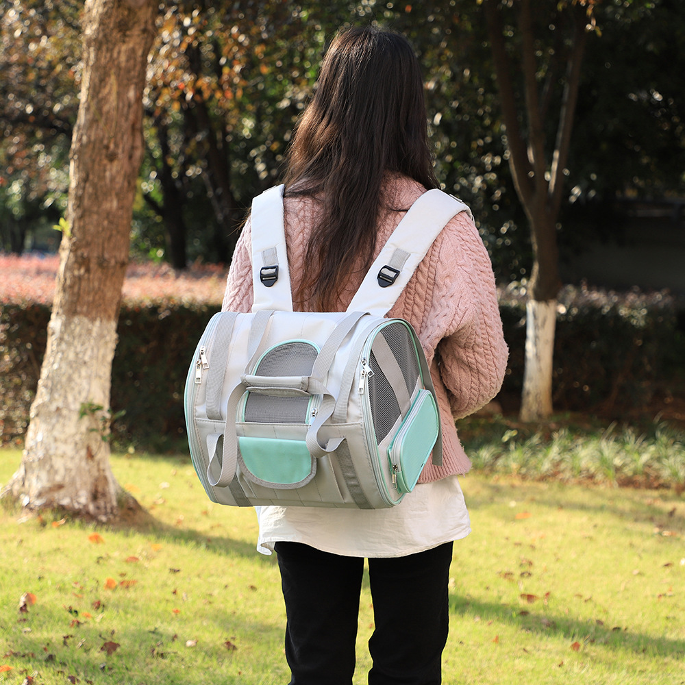 Rongka Pet Cross-border Portable Pet Bag, Portable Pet Backpack, Backpack, Breathable and transparent cat and Dog bag details Picture