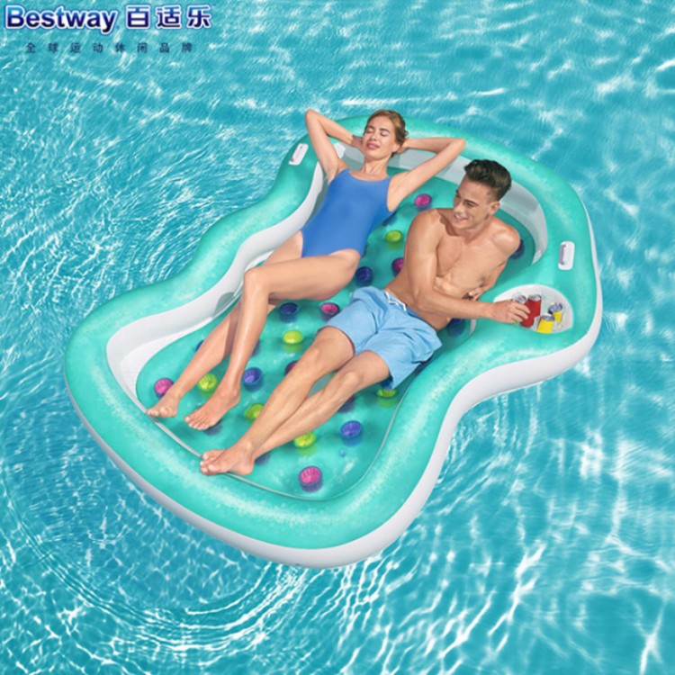 The adult version of the game floating pad, swimming pool air cushion bed, inflatable floating water drainage, is a magic tool that can be inflated Specification image